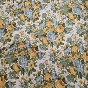 Vintage Good Housekeeping Waverly Cotton Floral Fabric Yellow Green Teal 5 Yds++